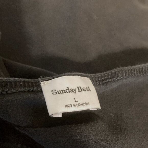 SUNDAY BEST Aritzia Black Stretch Tank Top Womens Large - Picture 7 of 13